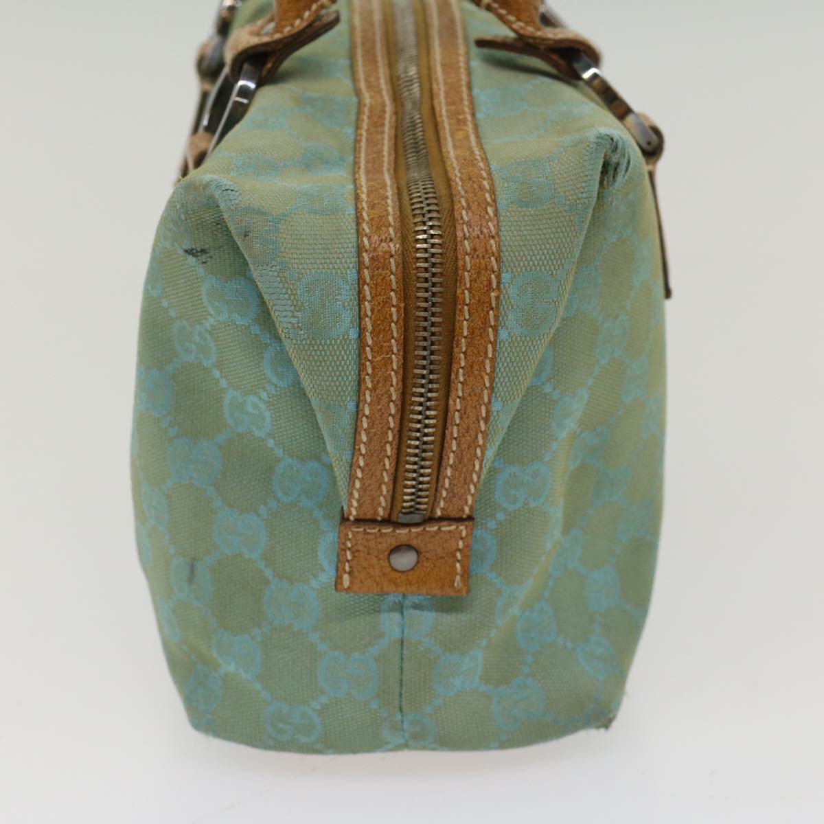 GUCCI GG Canvas Hand Bag Light Blue 113009 52433