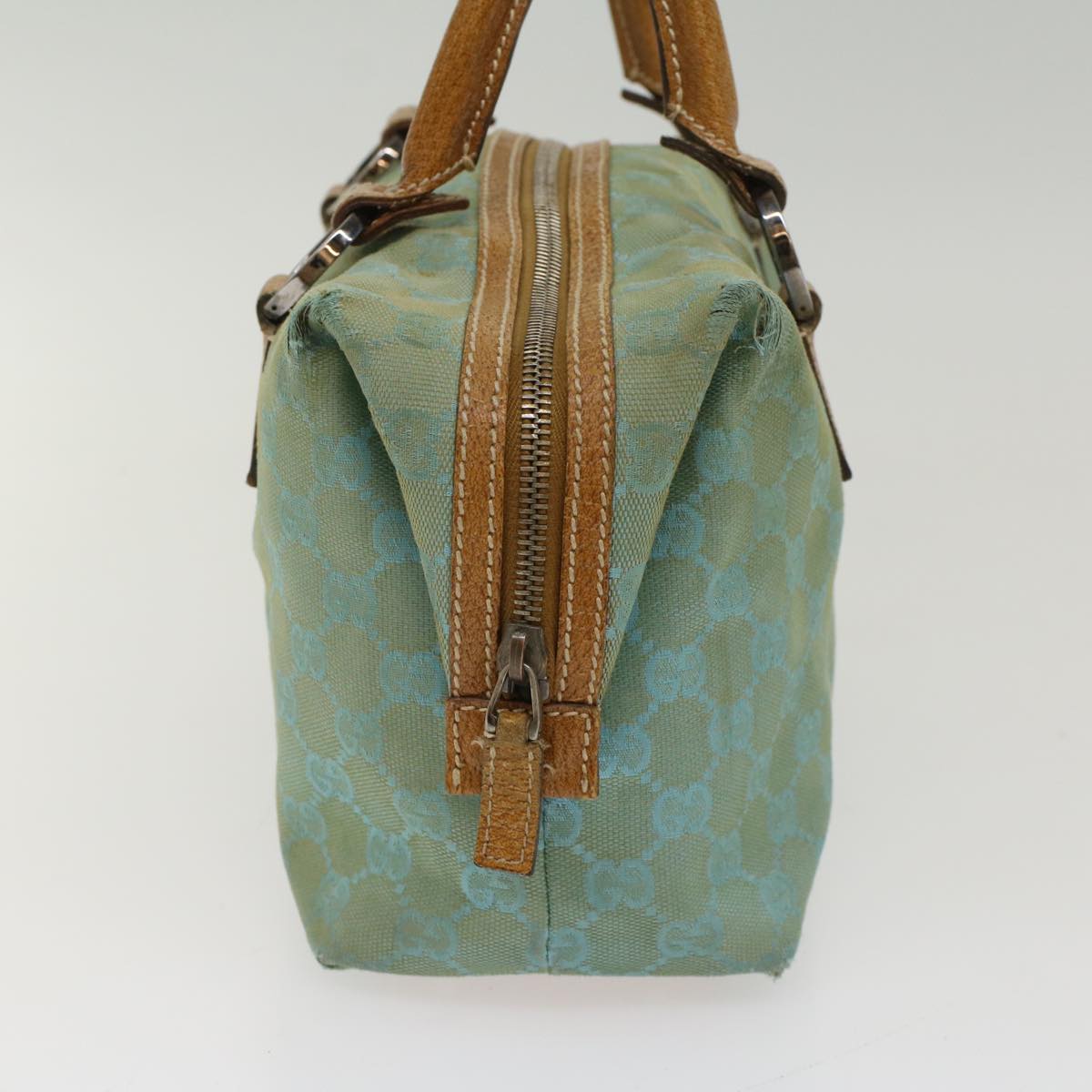 GUCCI GG Canvas Hand Bag Light Blue 113009 52433