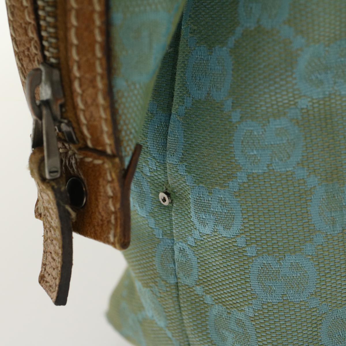 GUCCI GG Canvas Hand Bag Light Blue 113009 52433