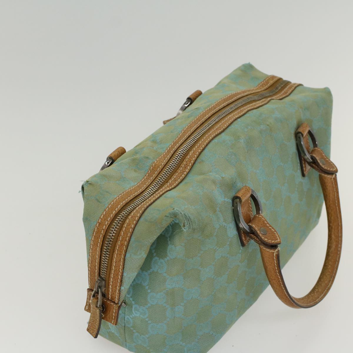 GUCCI GG Canvas Hand Bag Light Blue 113009 52433