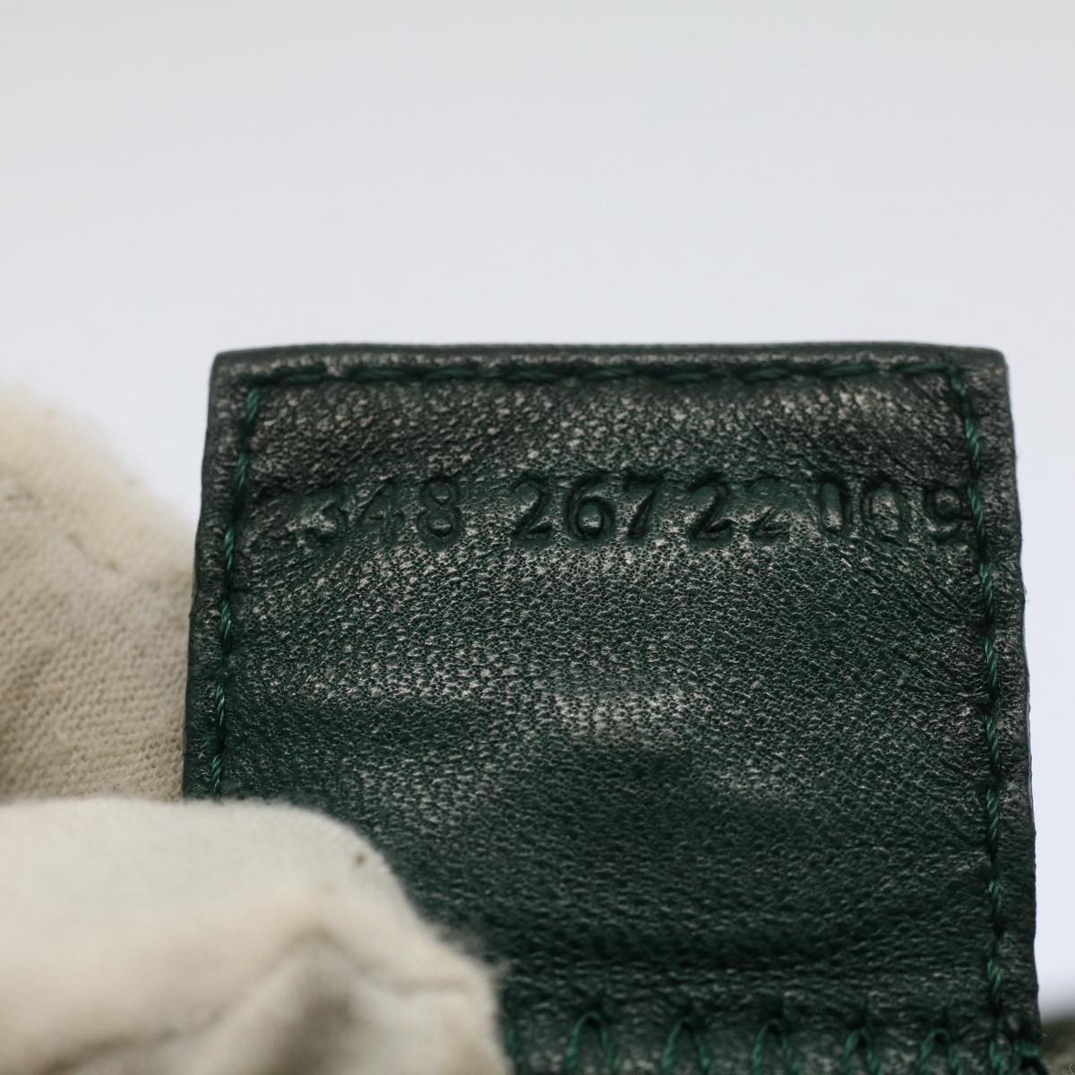 FENDI Mamma Baguette Shoulder Bag Nylon Green 52438