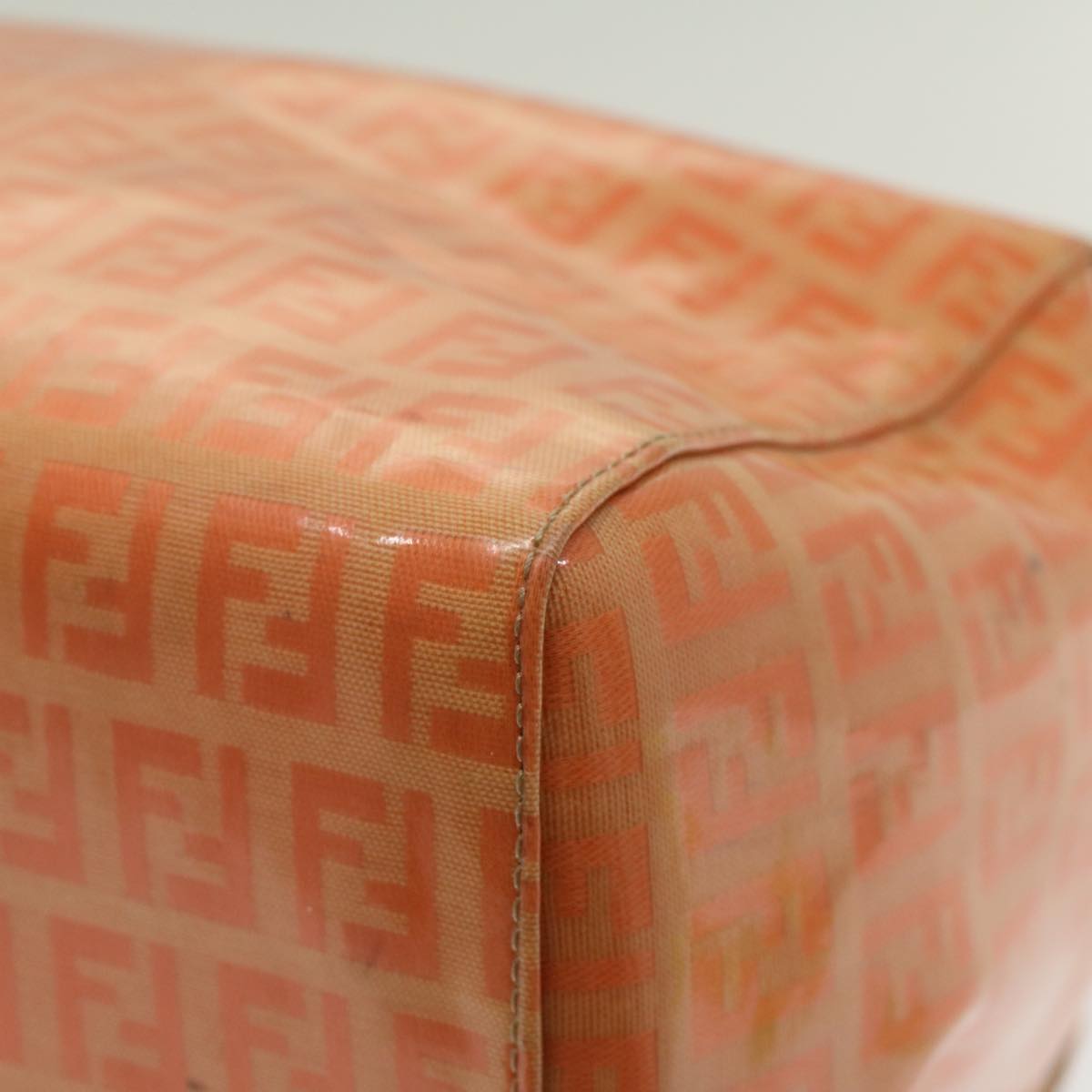 FENDI Zucchino Canvas Mamma Baguette Hand Bag Enamel Orange 52439