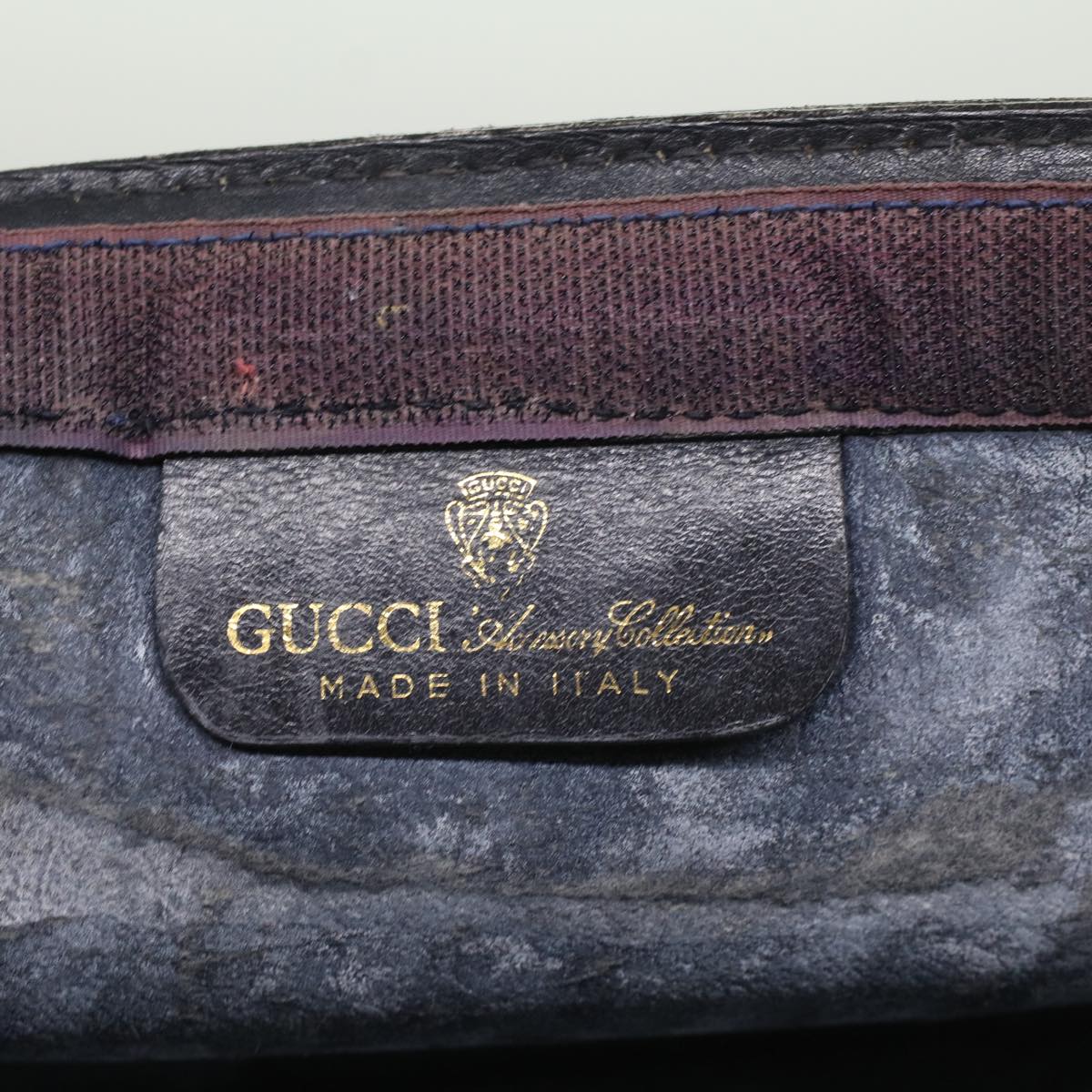 GUCCI GG Canvas Sherry Line Clutch Bag Gray Red Navy 41 014 2125 28 52492
