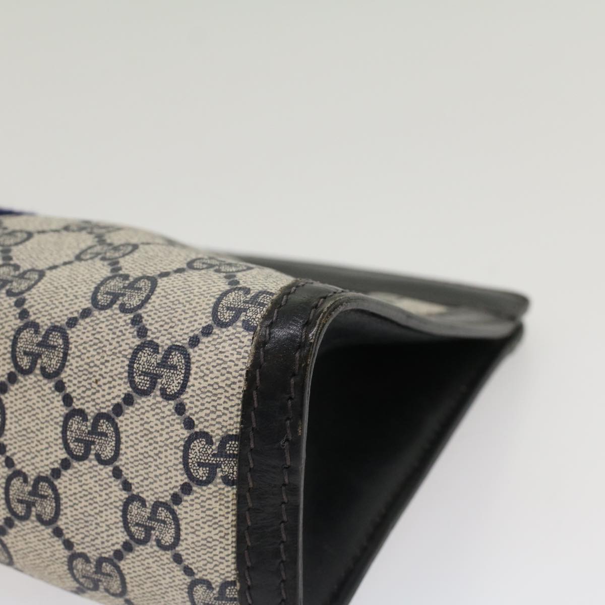 GUCCI GG Canvas Sherry Line Clutch Bag Gray Red Navy 41 014 2125 28 52492