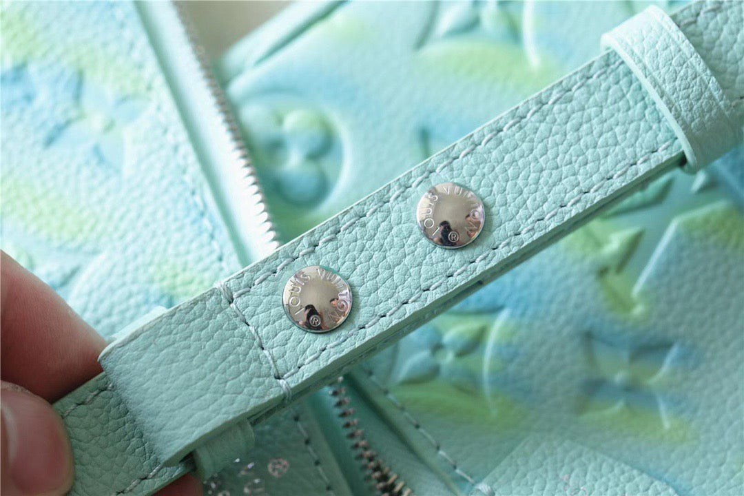 LV Multi Pochette AcGLAMIssoires Monogram Empreinte Vert D’eau Green For Women, WomenÃ¢â‚¬â„¢s Handbags 9.4in/24cm LV M46180