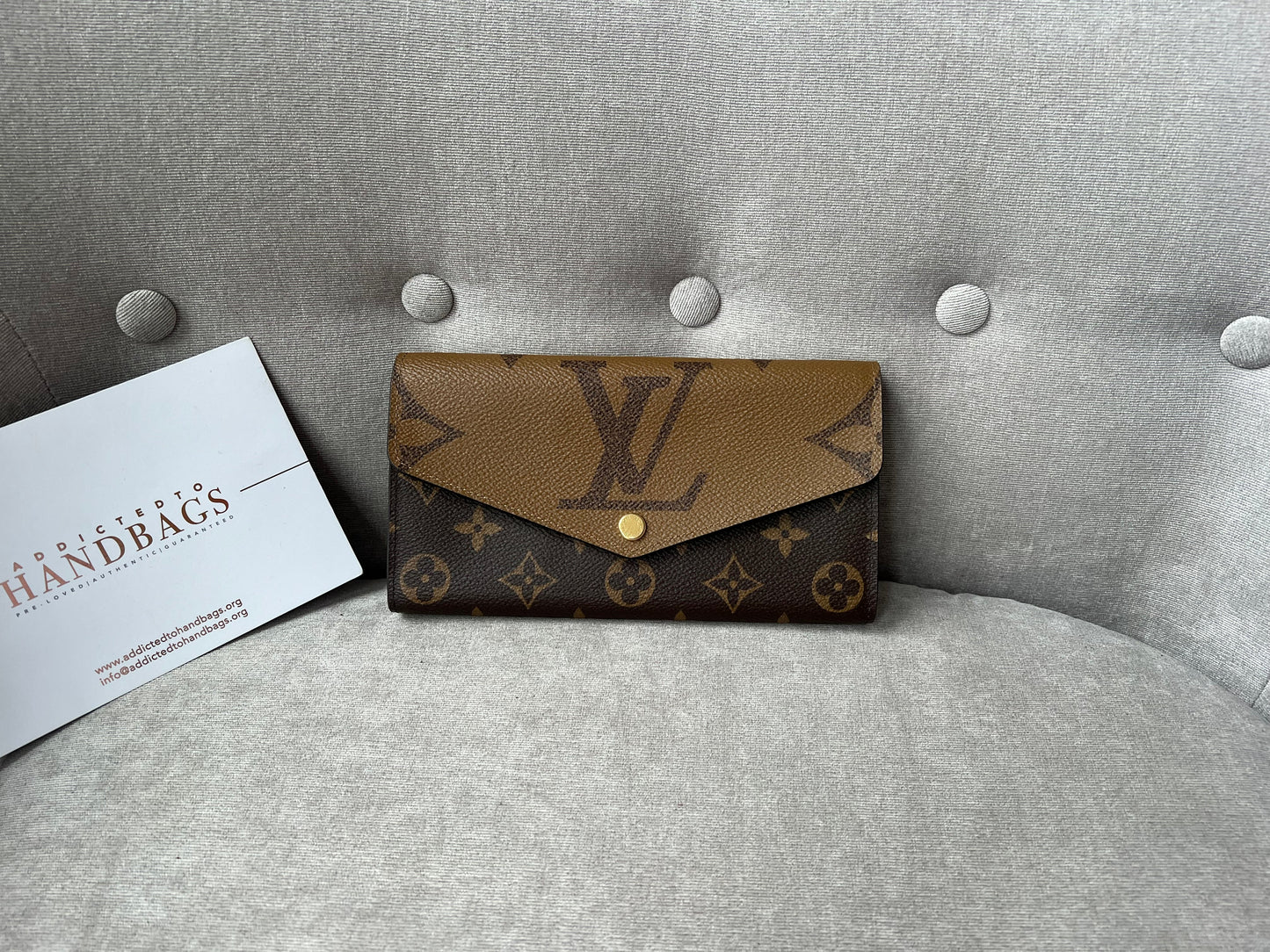 Louis Vuitton Sarah Wallet in reverse Monogram and Brown (RRP £550)