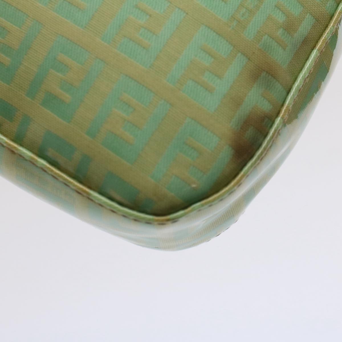 FENDI Mamma Baguette Shoulder Bag Coated Canvas Light Blue 52741