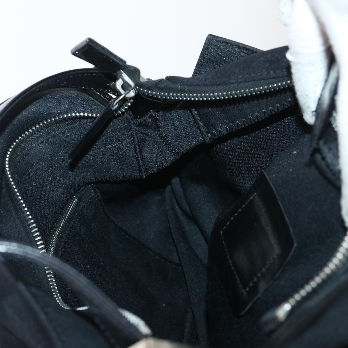 FENDI Mamma Baguette Shoulder Bag Coated Canvas Black 52742
