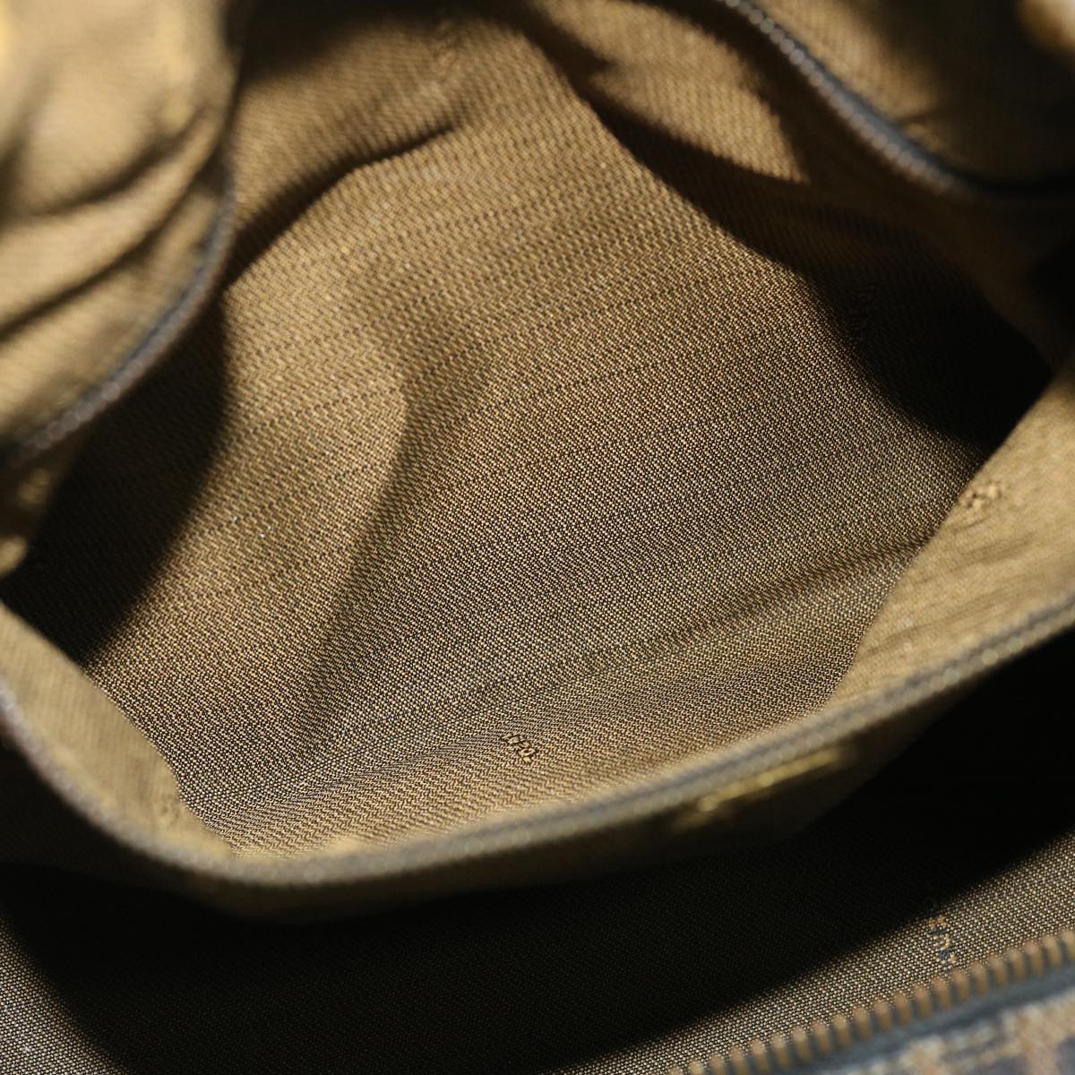 FENDI Zucca Canvas Vanity pouch Hand Bag Brown Black 52743