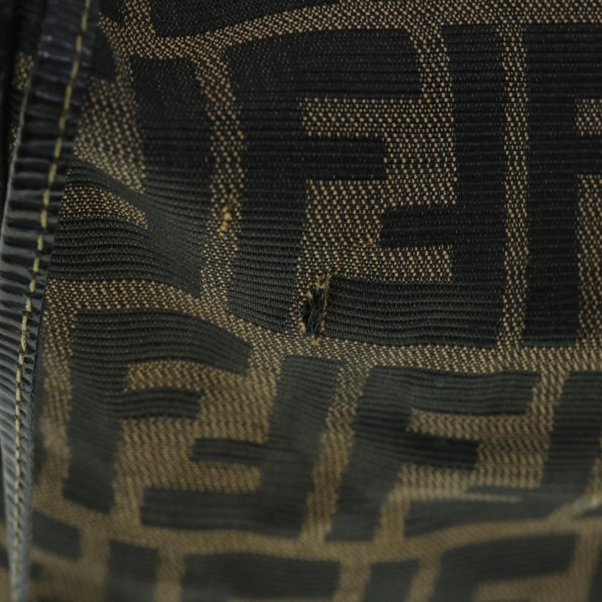 FENDI Zucca Canvas Vanity pouch Hand Bag Brown Black 52743