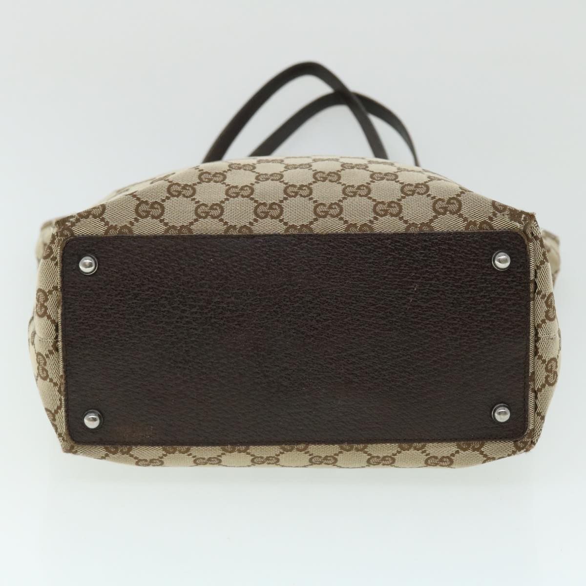 GUCCI GG Canvas Tote Bag Beige Brown 52750