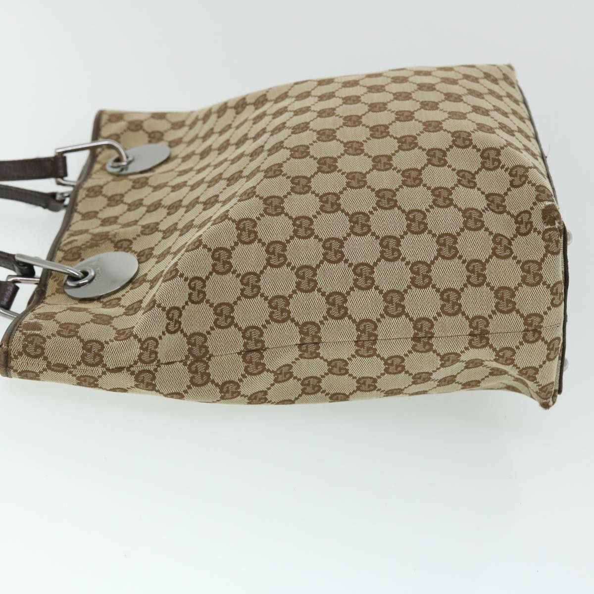 GUCCI GG Canvas Tote Bag Beige Brown 52750
