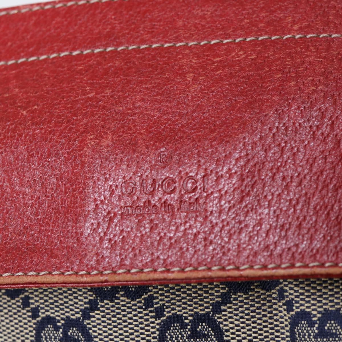 GUCCI GG Canvas Sherry Line Waist bag Leather Beige Red Navy 28566 52752