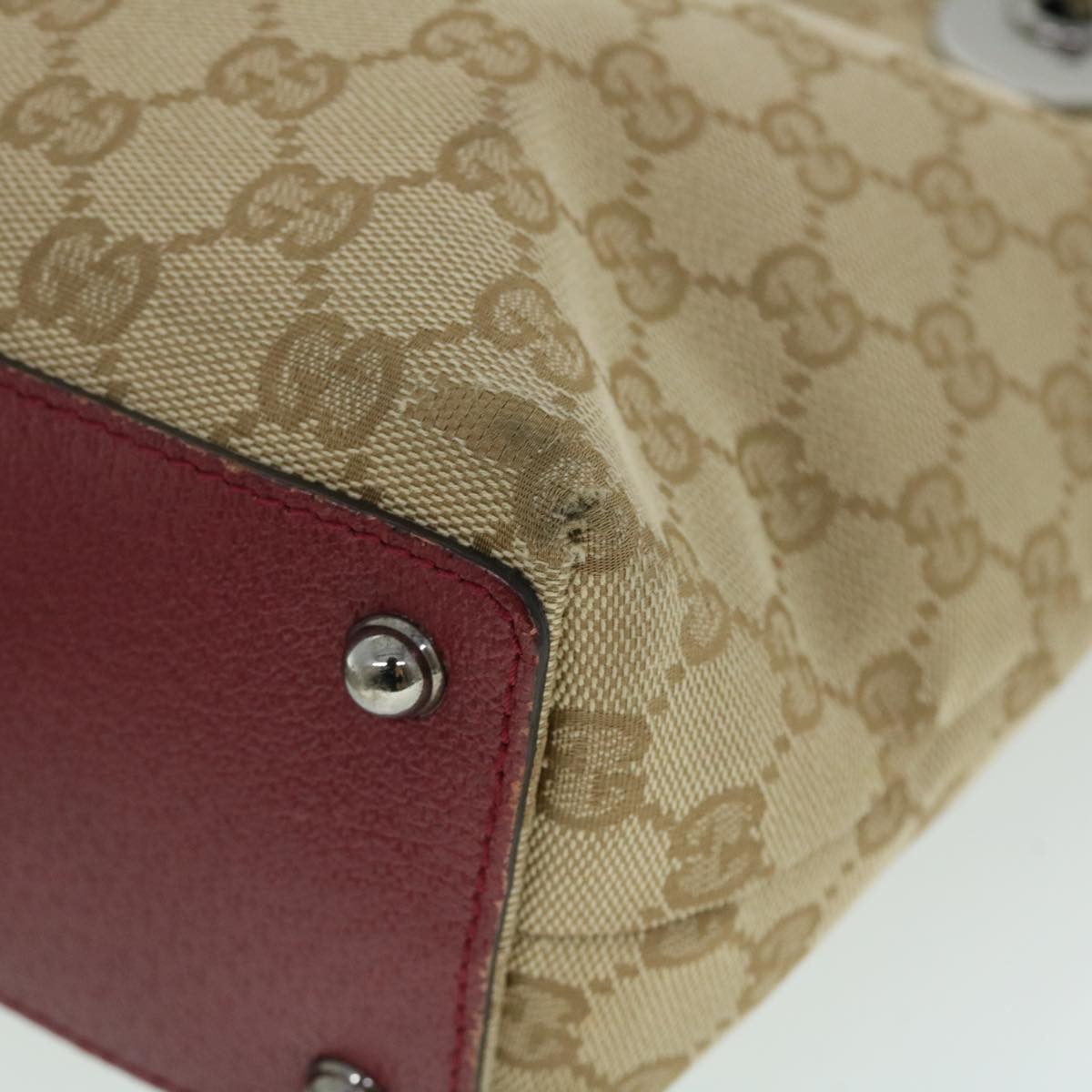 GUCCI GG Canvas Tote Bag Beige Red 52753