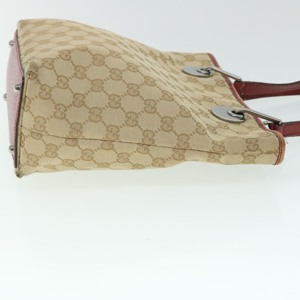 GUCCI GG Canvas Tote Bag Beige Red 52753
