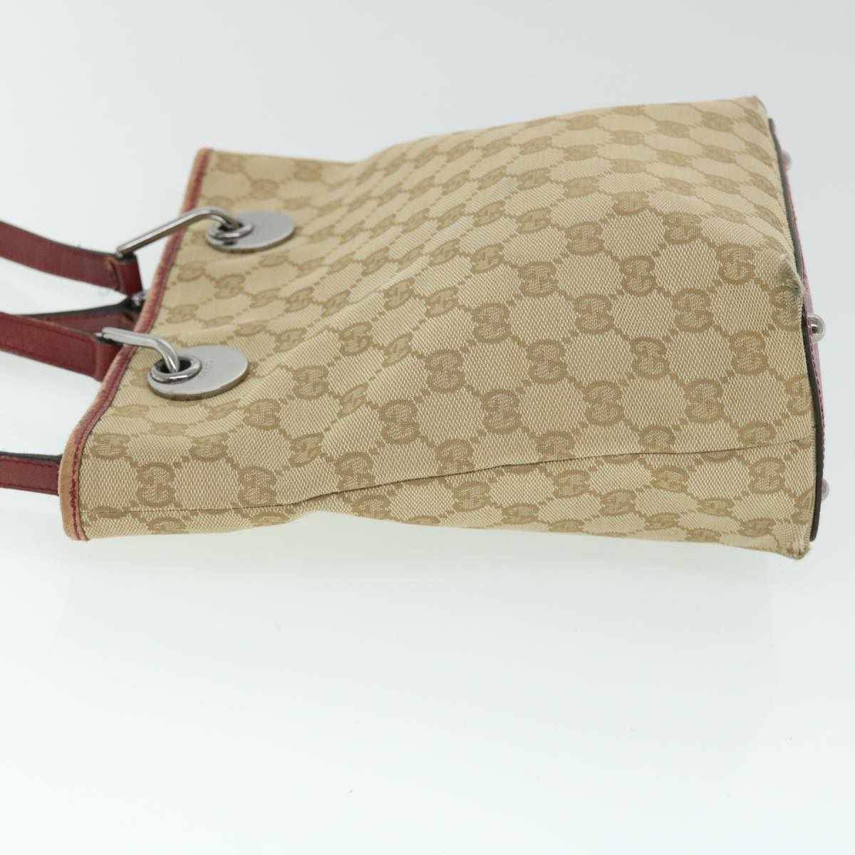 GUCCI GG Canvas Tote Bag Beige Red 52753