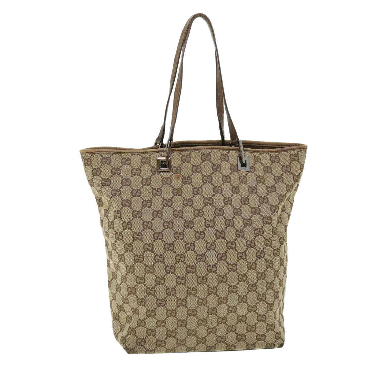 GUCCI GG Canvas Tote Bag Beige Brown 52754