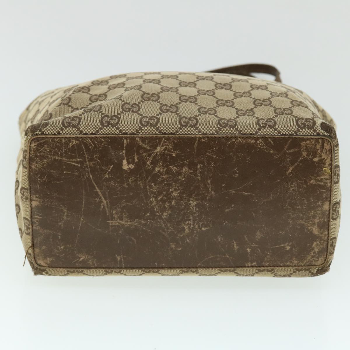 GUCCI GG Canvas Tote Bag Beige Brown 52754