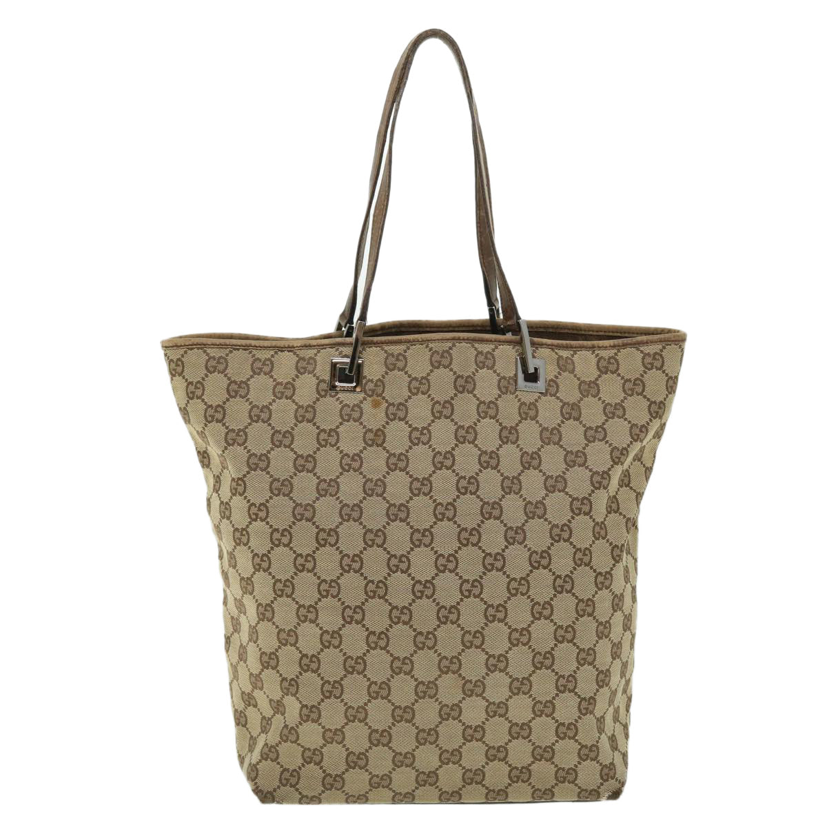GUCCI GG Canvas Tote Bag Beige Brown 52754