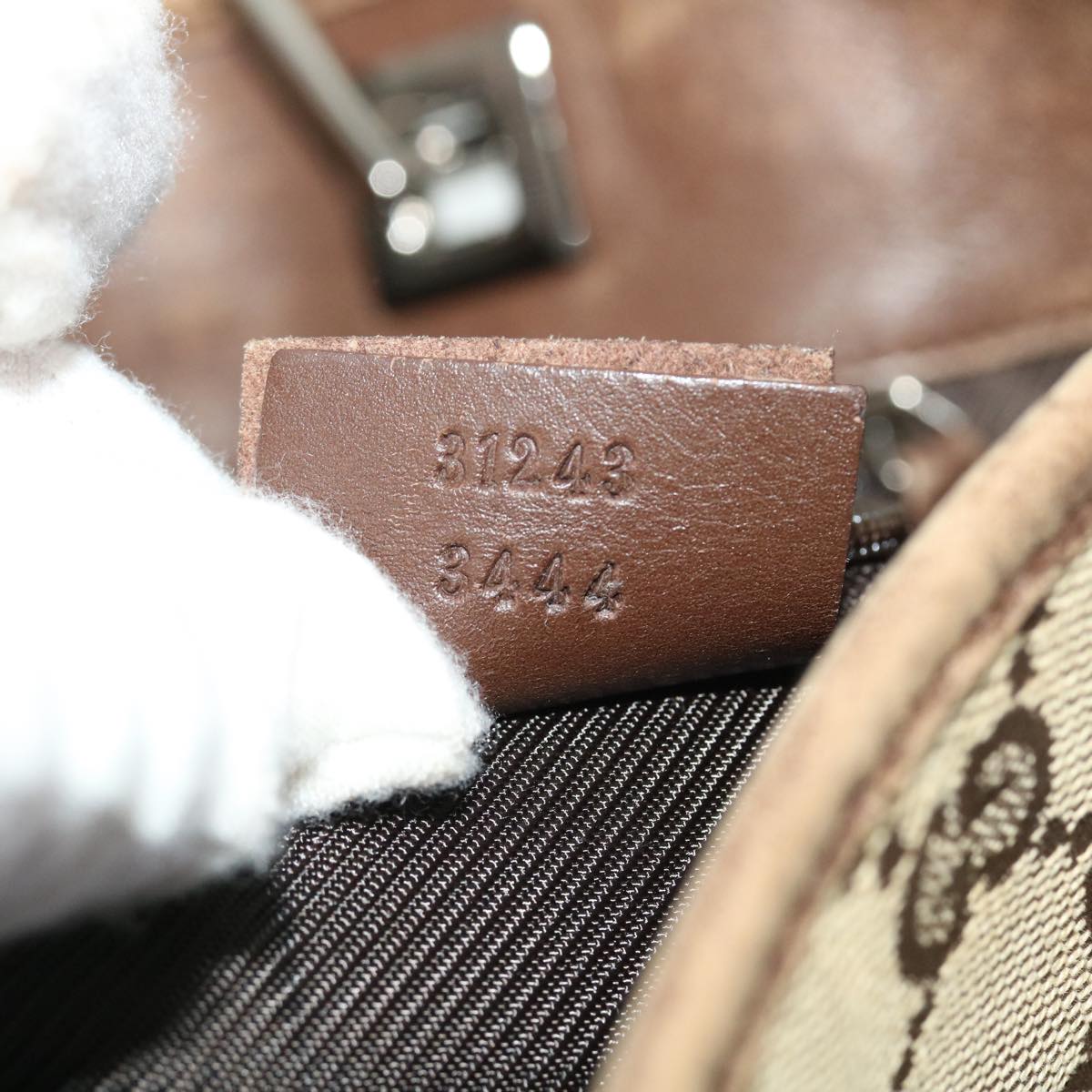 GUCCI GG Canvas Tote Bag Beige Brown 52754