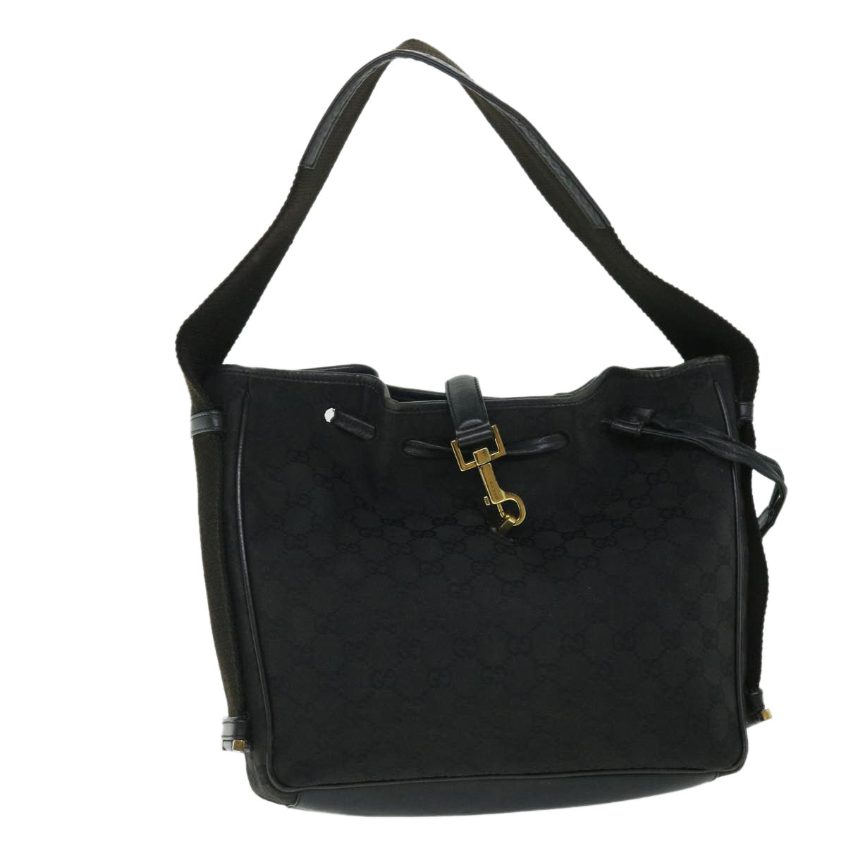 GUCCI GG Canvas Shoulder Bag Black 52759