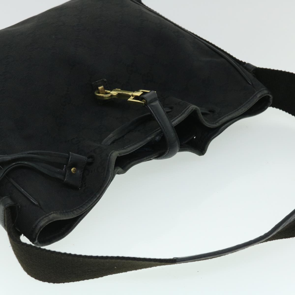 GUCCI GG Canvas Shoulder Bag Black 52759