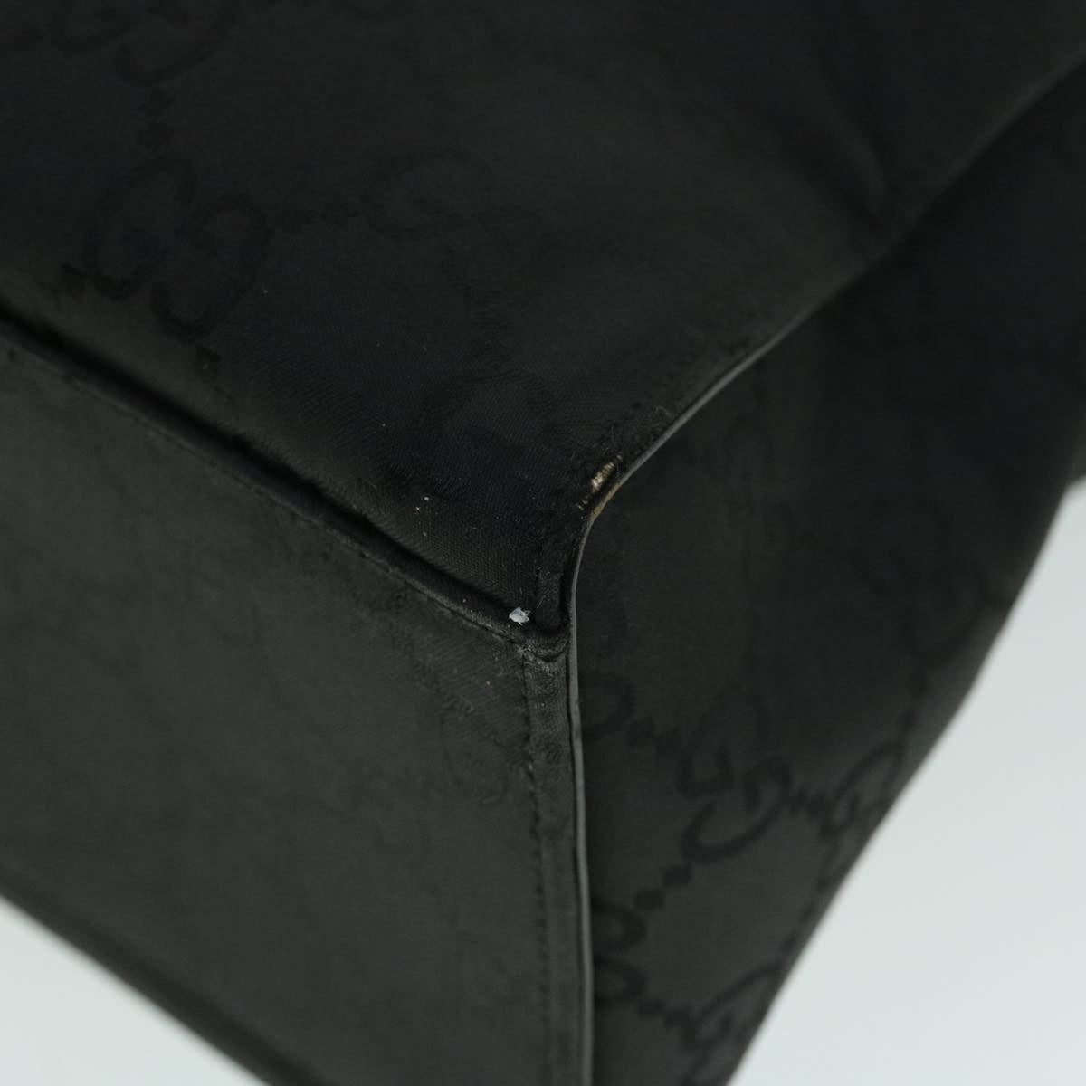 GUCCI GG Canvas Bamboo Hand Bag Nylon Black 52760