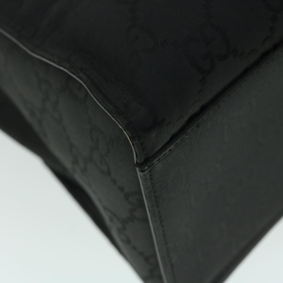 GUCCI GG Canvas Bamboo Hand Bag Nylon Black 52760