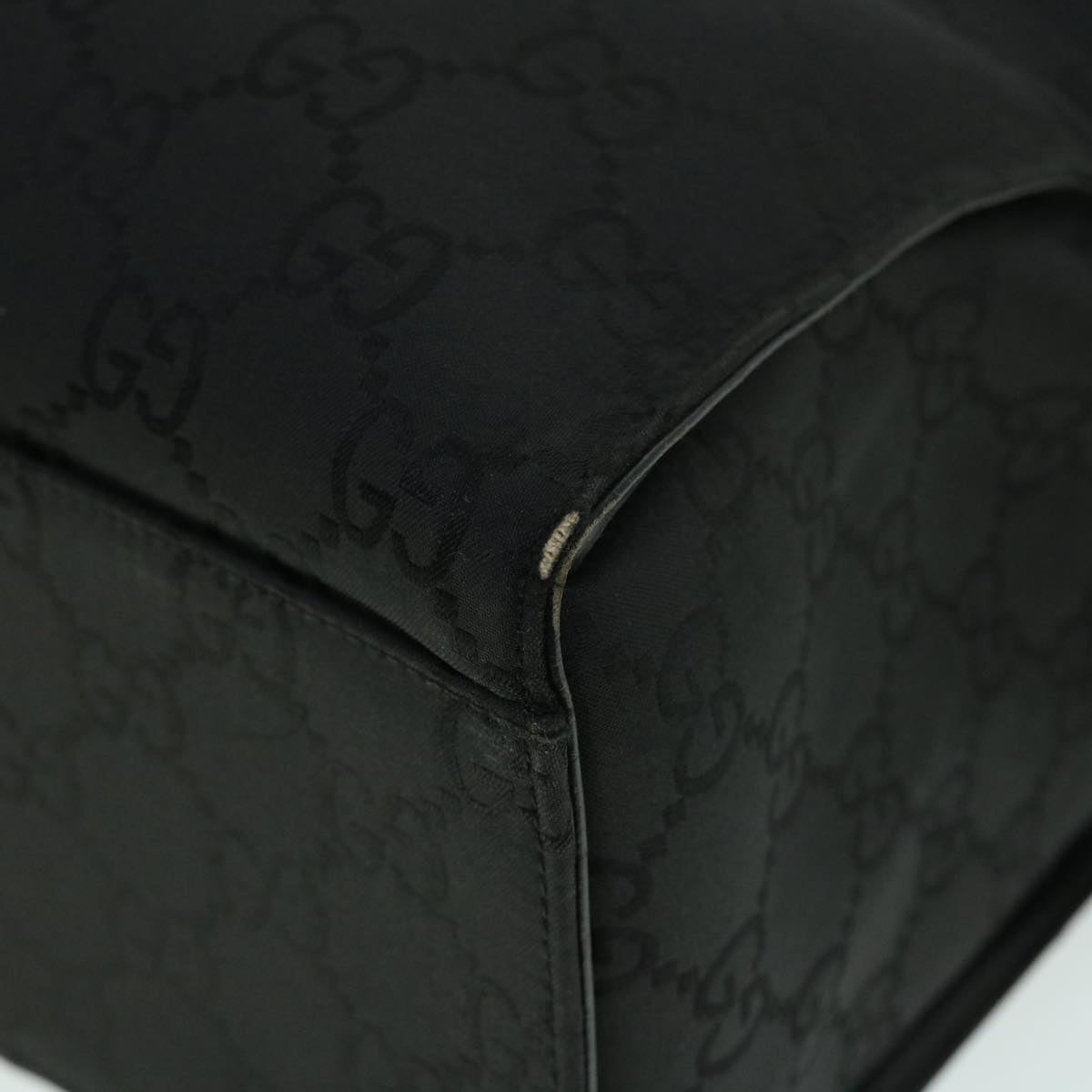 GUCCI GG Canvas Bamboo Hand Bag Nylon Black 52760