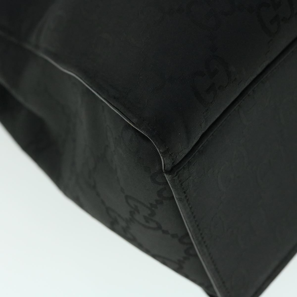 GUCCI GG Canvas Bamboo Hand Bag Nylon Black 52760