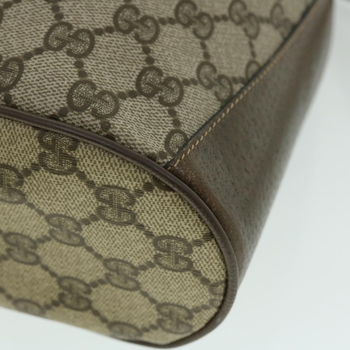 GUCCI GG Canvas Web Sherry Line Shoulder Bag PVC Leather Beige Green 52761