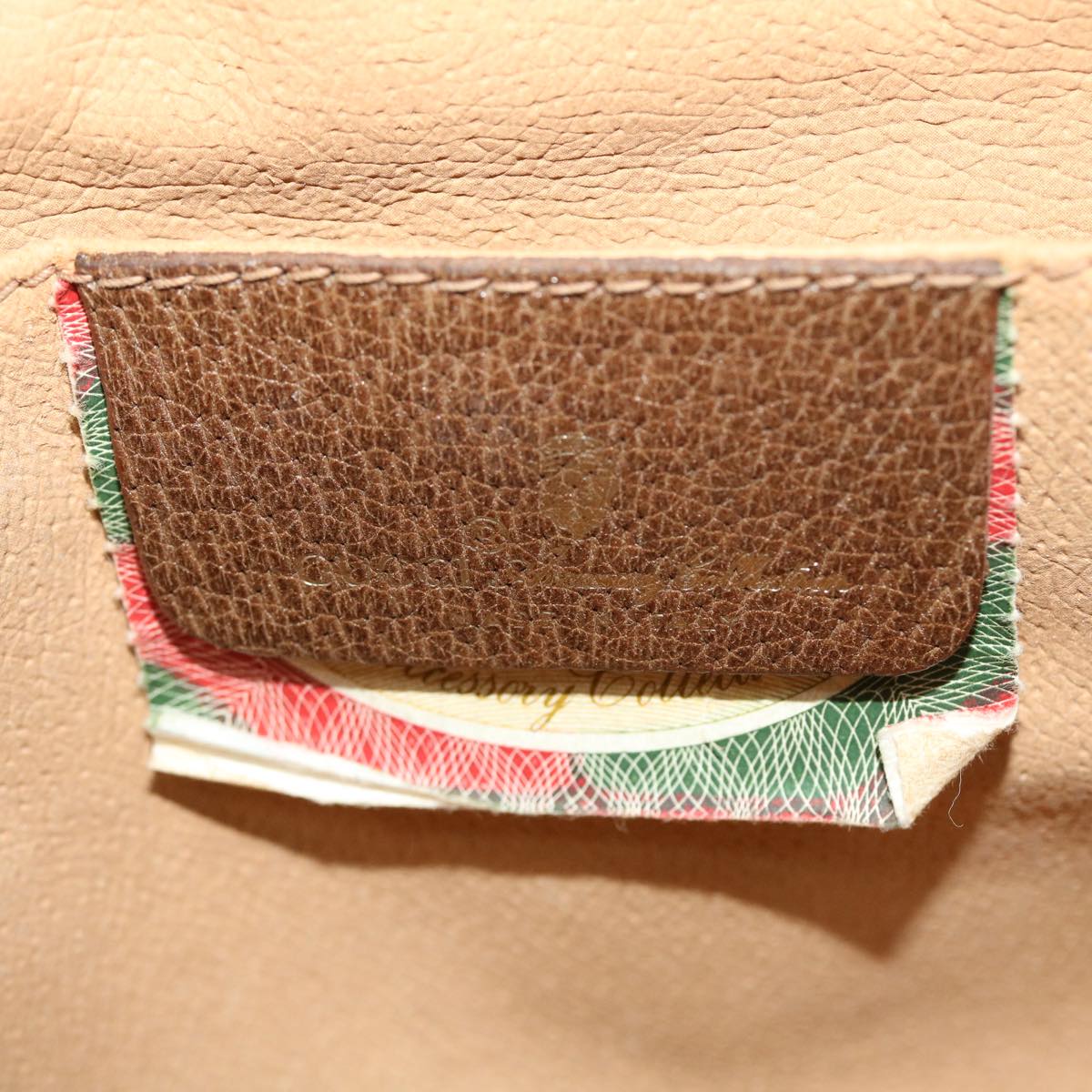 GUCCI GG Canvas Web Sherry Line Clutch Bag PVC Leather Beige Green 52762