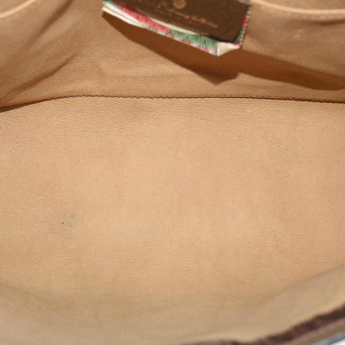 GUCCI GG Canvas Web Sherry Line Clutch Bag PVC Leather Beige Green 52762