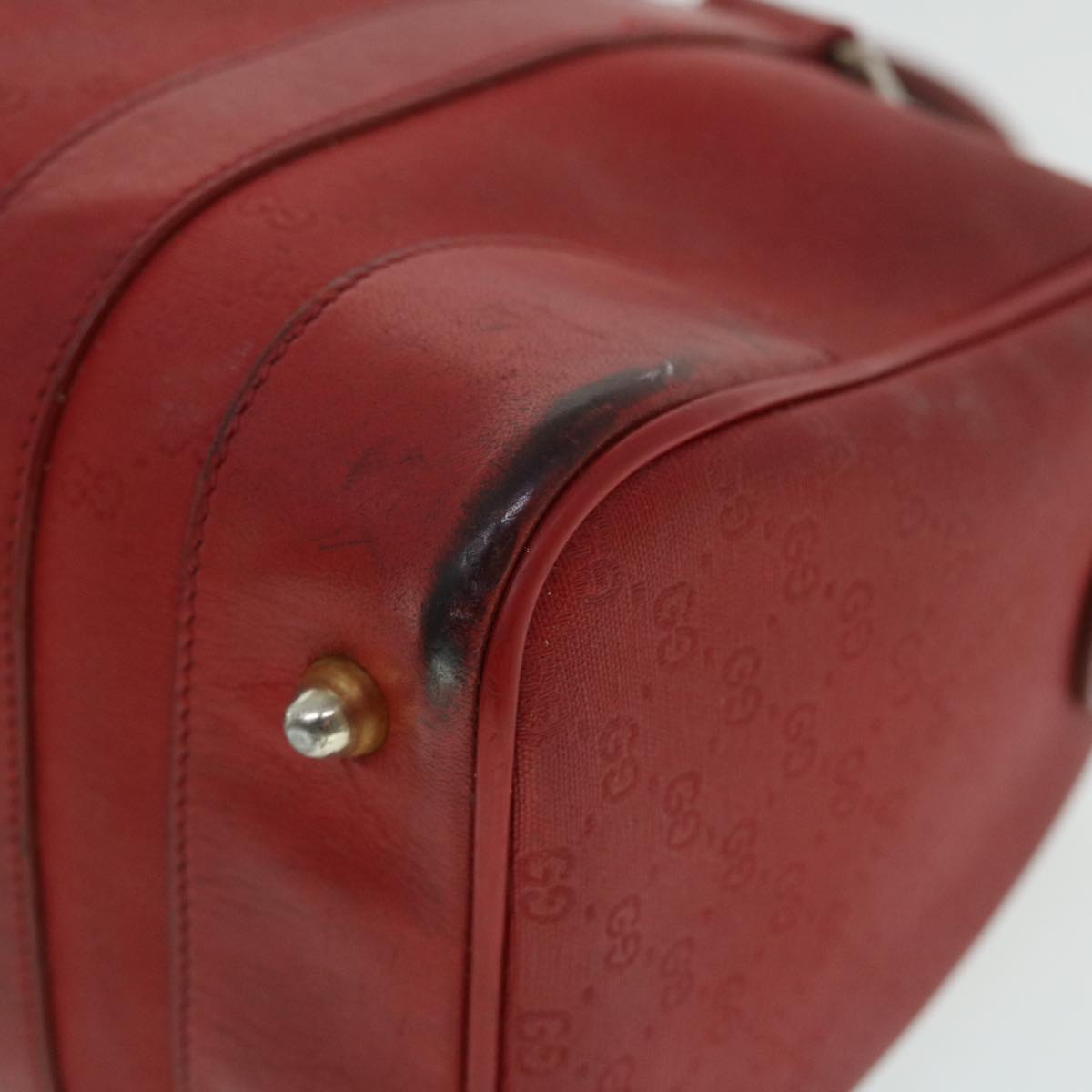 GUCCI Micro GG Canvas Clutch Bag Coated Canvas Red 52786