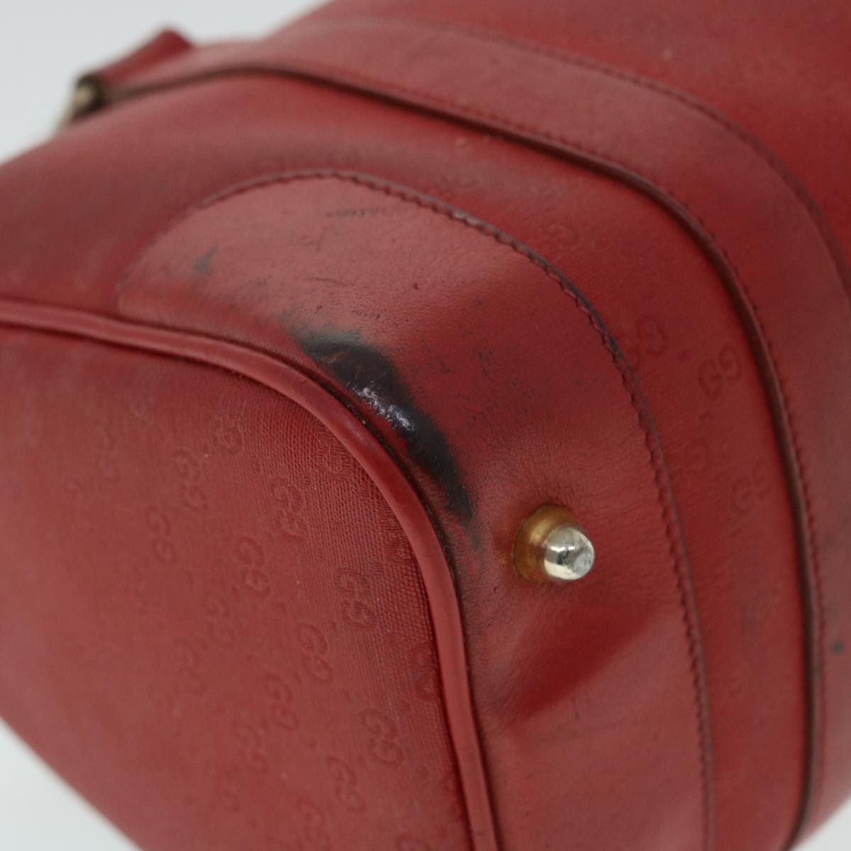 GUCCI Micro GG Canvas Clutch Bag Coated Canvas Red 52786