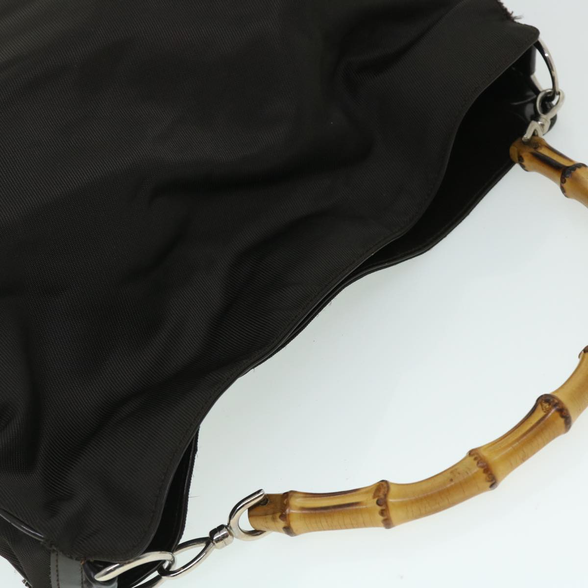 GUCCI Bamboo Shoulder Bag Nylon Black 001 2852 1577 5 52877
