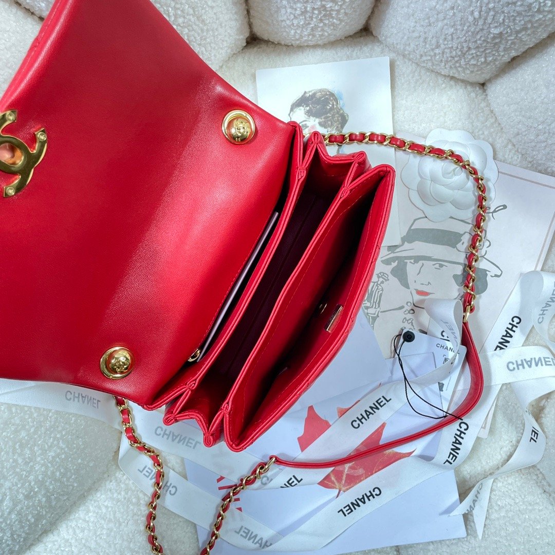 CHL GlamIap Bag Gold Hardware Red For Women Handbags, Shoulder Bags 7.9in/20cm AS3366
