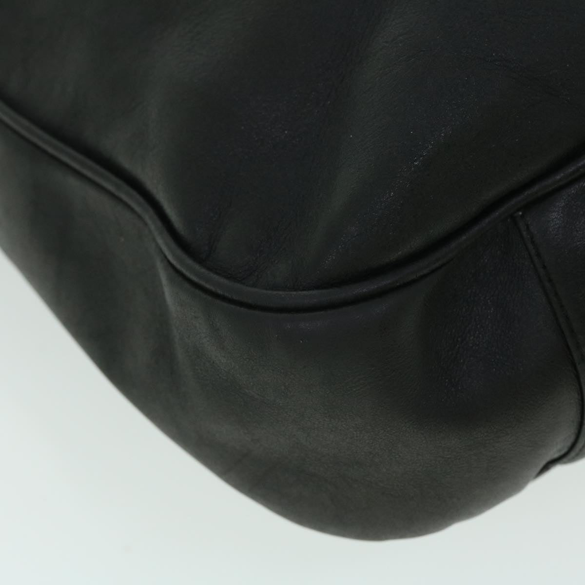 GUCCI Bamboo Shoulder Bag Leather 2way Black 52913