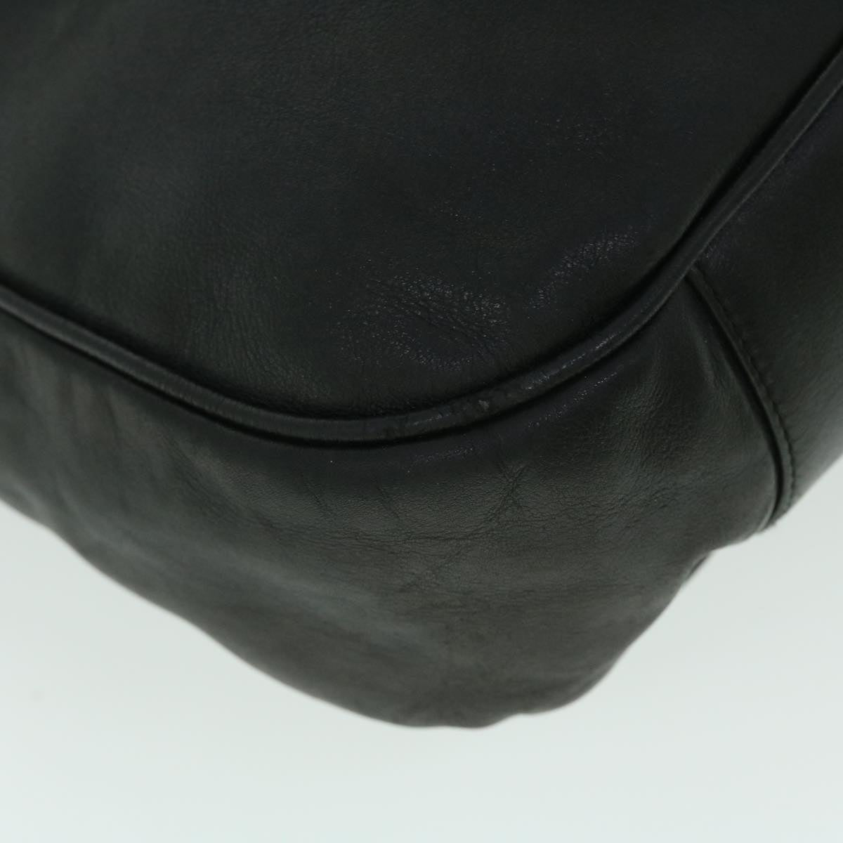 GUCCI Bamboo Shoulder Bag Leather 2way Black 52913