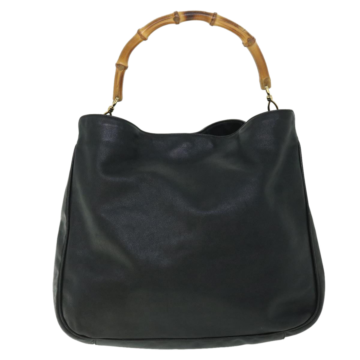 GUCCI Bamboo Shoulder Bag Leather 2way Black 52913