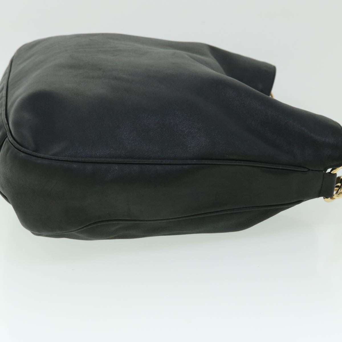 GUCCI Bamboo Shoulder Bag Leather 2way Black 52913