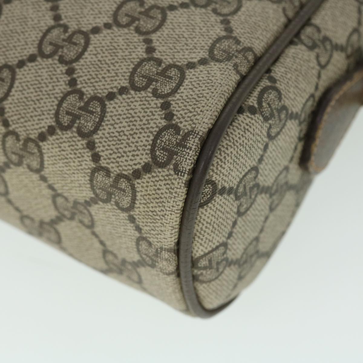 GUCCI GG Canvas Web Sherry Line Shoulder Bag PVC Leather Beige Green 52918