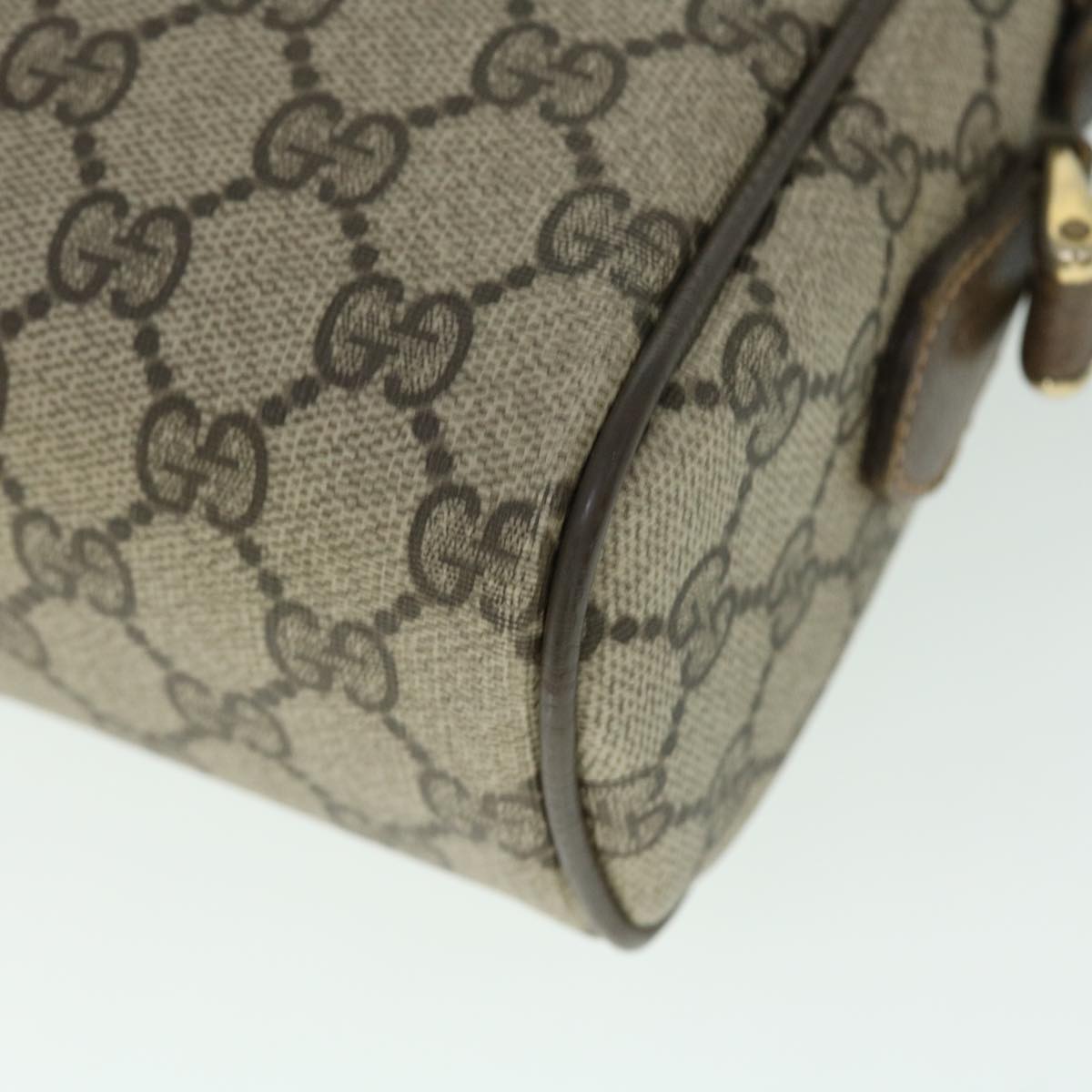 GUCCI GG Canvas Web Sherry Line Shoulder Bag PVC Leather Beige Green 52918