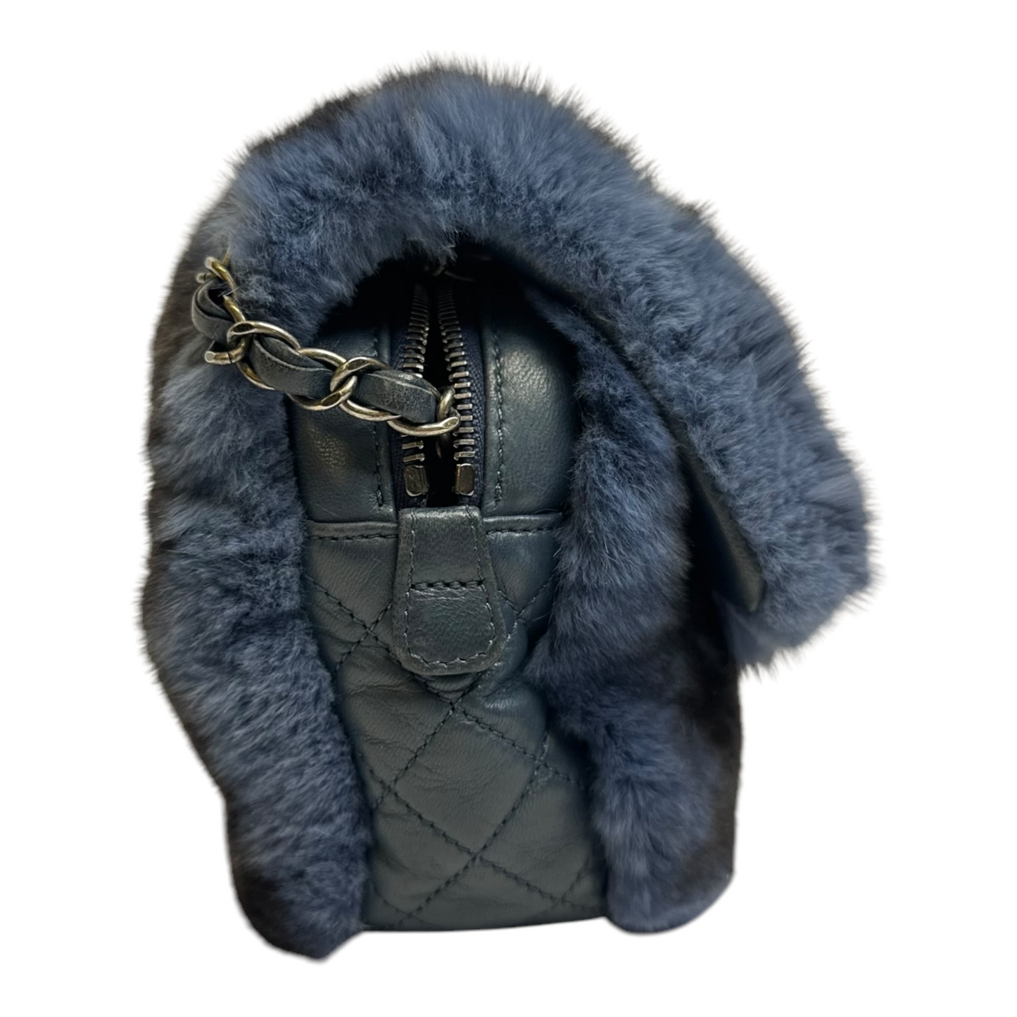 GLM-Rabbit Fur Medium Single Flap Navy