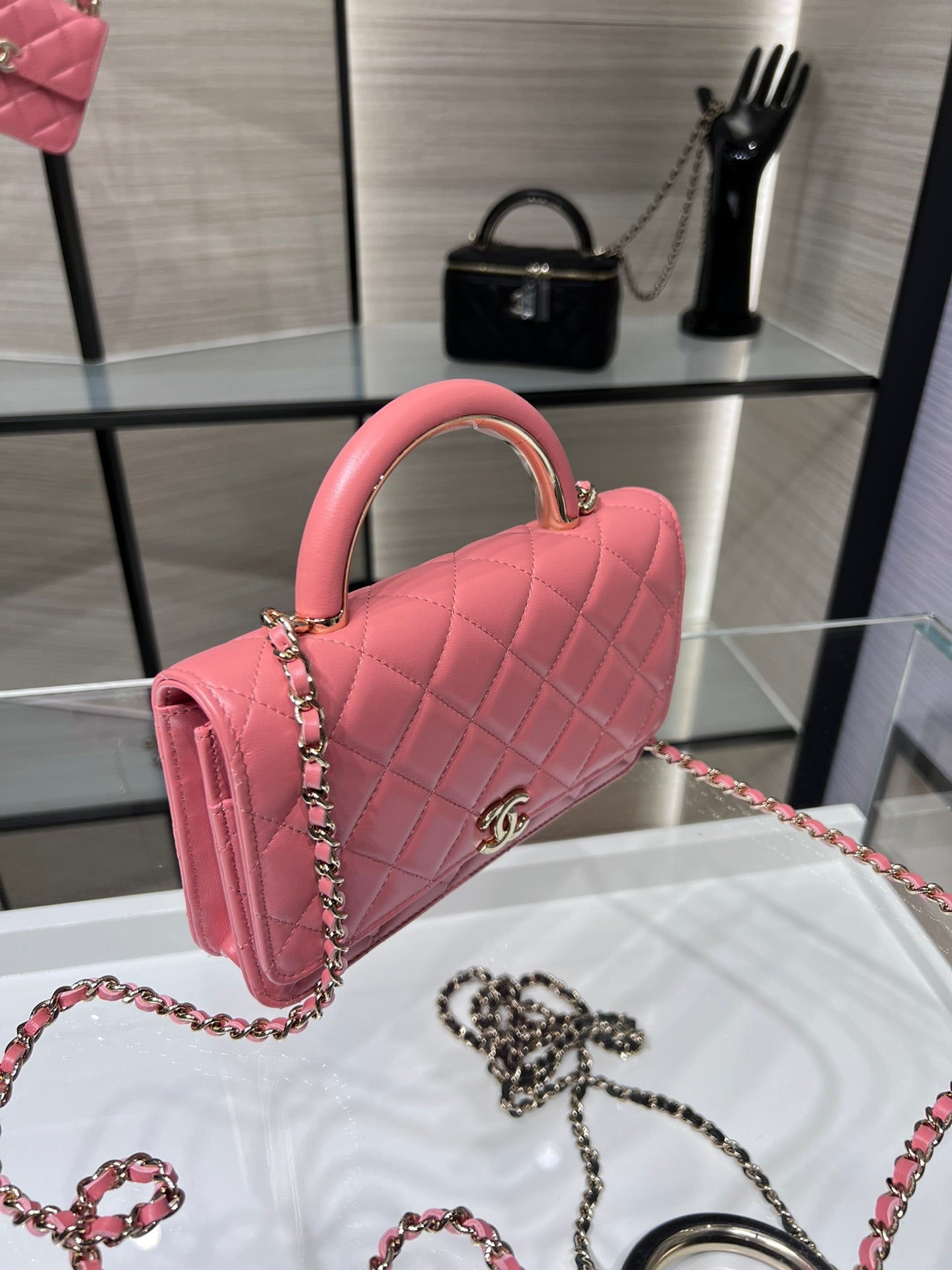 CHLWOC 19 Chain Wallet Bag Gold Hardware PiNike For Women Handbags, Shoulder Bags 7.5in/19cm