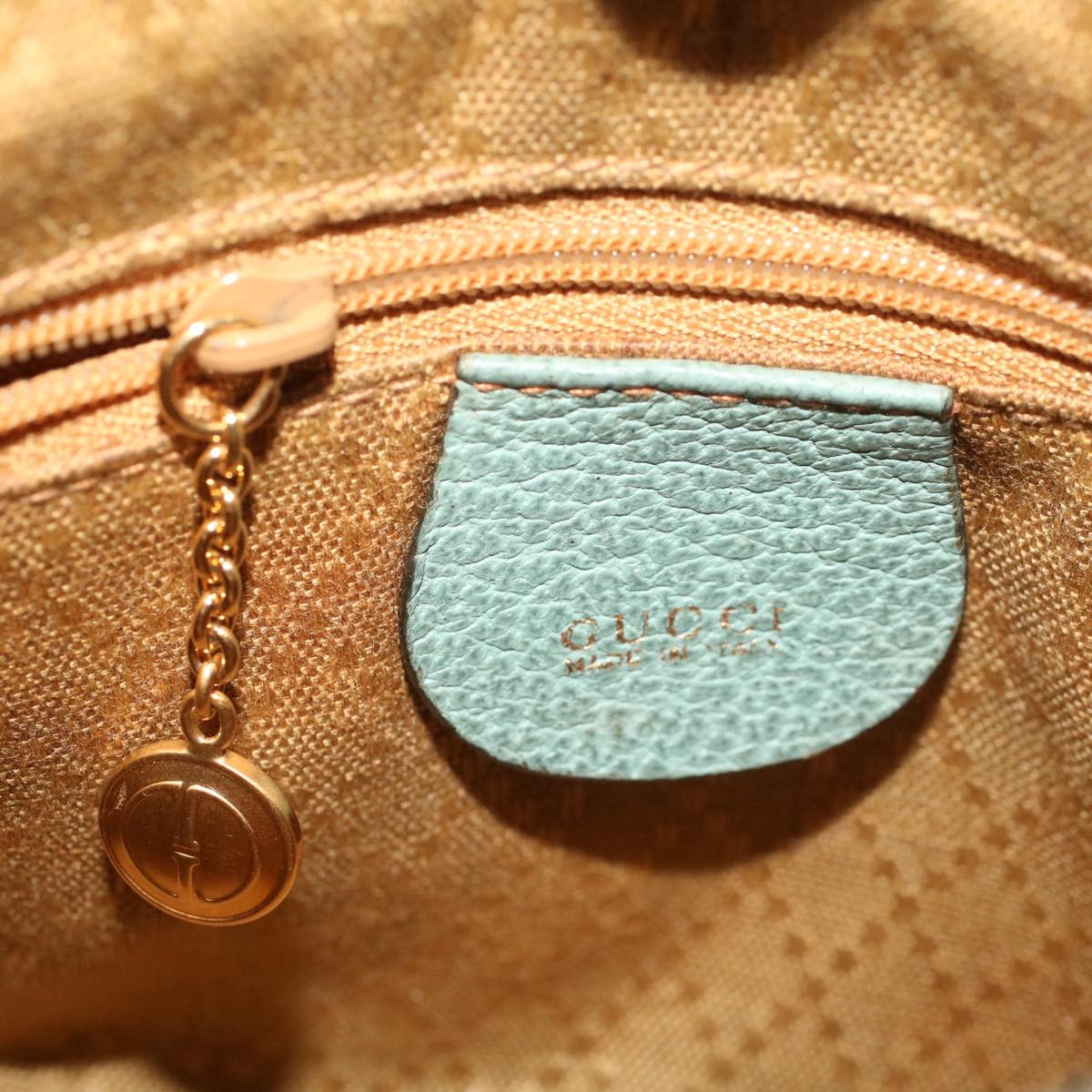GUCCI Bamboo Hand Bag Suede 2way Green 007 3444 0232 53007