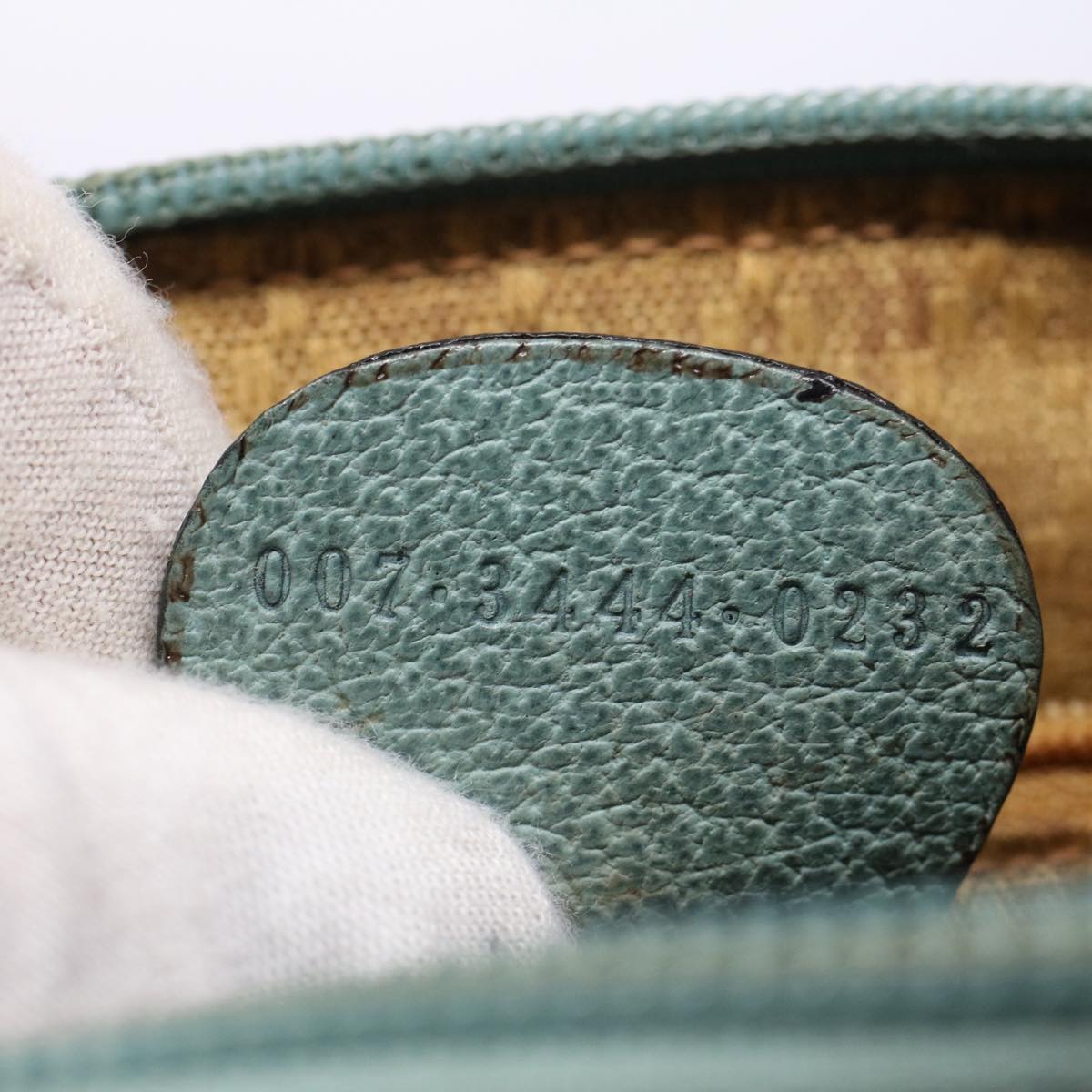 GUCCI Bamboo Hand Bag Suede 2way Green 007 3444 0232 53007