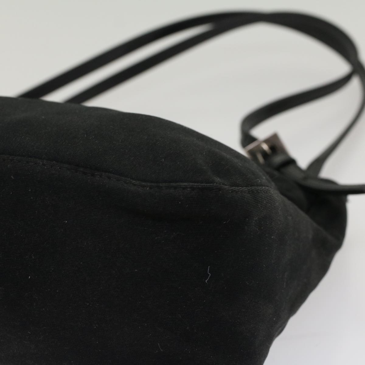 FENDI Mamma Baguette Shoulder Bag Nylon Black 53012