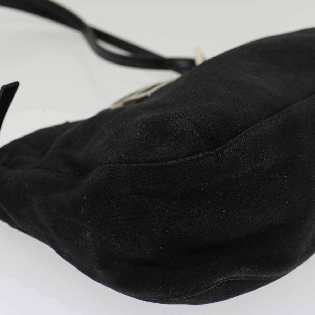FENDI Mamma Baguette Shoulder Bag Nylon Black 53012