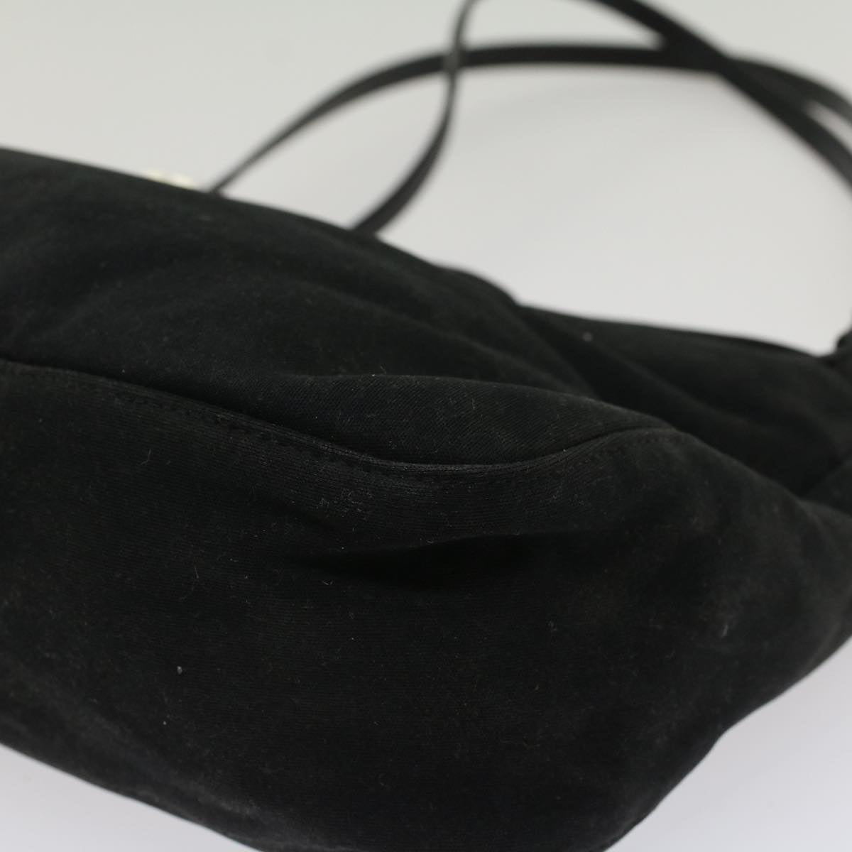 FENDI Mamma Baguette Shoulder Bag Nylon Black 53012